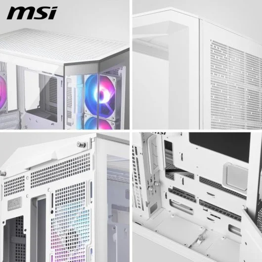 Boîtier PC MSI MAG PANO M100R PZ ARGB Demi-tour double verre trempé USB-C Blanc